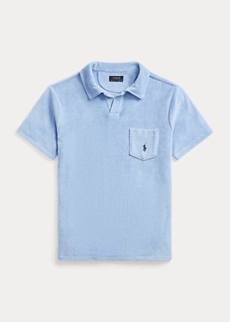 AZURE Ralph Lauren Custom Slim Fit frottépoloskjorter for menn
