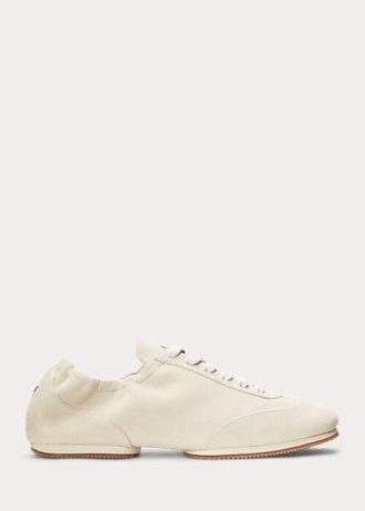 Beige Dame Ralph Lauren The Suede Pony Ballerina Sneakers