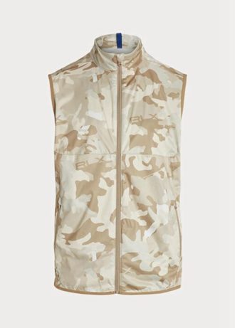 Beige herre Ralph Lauren GolfGolf-camo Vannavstøtende pakkebare Gilet-jakker