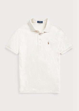 Beige Ralph Lauren Custom Slim Fit Poloskjorter i myk bomull