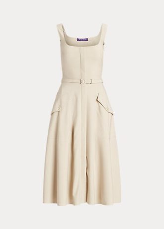 Beige Ralph Lauren Semira Ull Gabardine Day Dress for kvinner