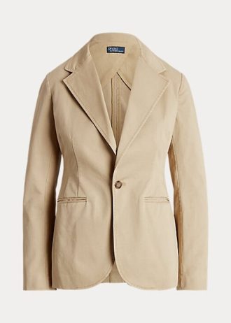 Beige Ralph Lauren Stretch Twill Blazere for kvinner
