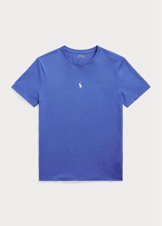 Blå Ralph Lauren Custom Slim Fit T-skjorter med rund hals for menn