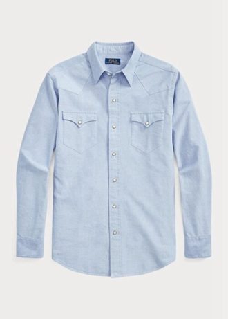 Blå Ralph Lauren herreskjorter med klassisk passform fra Oxford