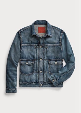 Blå Ralph Lauren Overdale Indigo denim Truckerjakker for menn