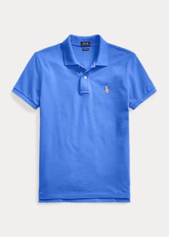 Blå Ralph Lauren Poloskjorter med mesh i klassisk passform for kvinner