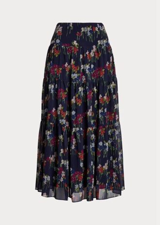 Blomster kvinners Ralph Lauren Floral Crinkle Georgette-skjørt