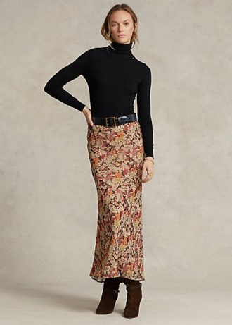 Blomster kvinners Ralph Lauren Floral krøllete Georgette-skjørt