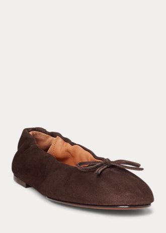 Brun Dame Ralph Lauren The Semsket Ponni Ballet Flat Shoes