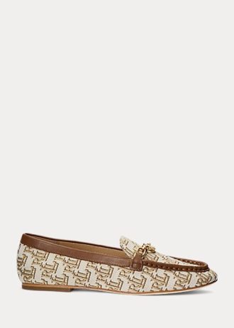 Brune Ralph Lauren Averi II Monogram Jacquard Loafers for kvinner