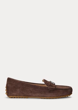 Brune Ralph Lauren Barnsbury semskede loafers for kvinner