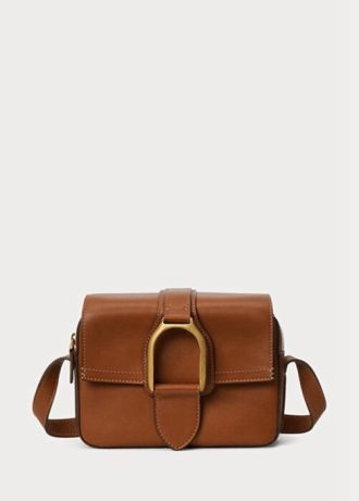 Brune Ralph Lauren Calfskin Welington Crossbody-vesker for kvinner