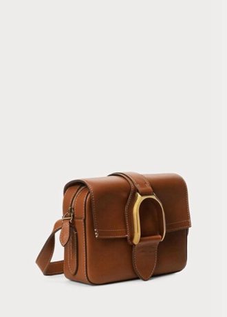 Brune Ralph Lauren Calfskin Welington Crossbody-vesker for kvinner