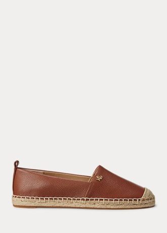 Brune Ralph Lauren Cameryn IV Ralph Lauren Flate Sko i Tumbled Leather