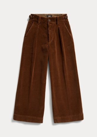 Brune Ralph Lauren Cropped Corduroy-bukser for kvinner