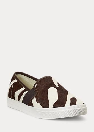 Brune Ralph Lauren Jinny Haircalf Slip-On joggesko for kvinner