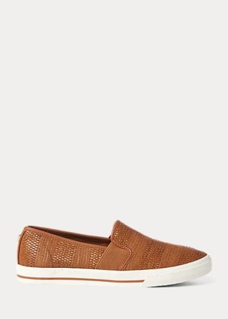 Brune Ralph Lauren Jinny Woven Slip-On joggesko for kvinner