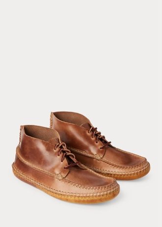 Brune Ralph Lauren Moccasin-støvler i Chukka-stil for menn