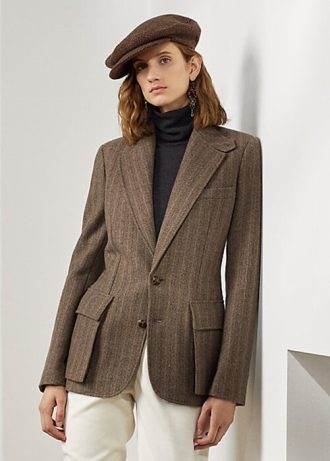 Brune Ralph Lauren Preston fiskebensjakker for kvinner