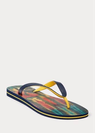 Flerfarget Ralph Lauren Bolt Tie-Dye flip-flops for menn