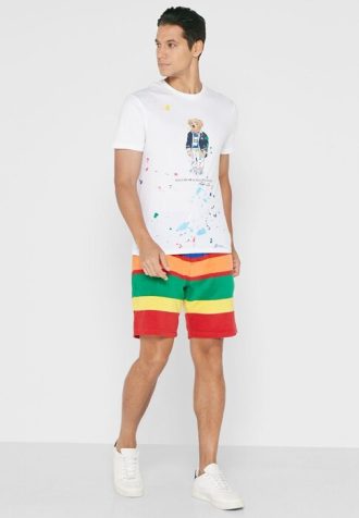 Flerfarget Ralph Lauren fargeblokkshorts for menn