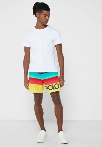 Flerfarget Ralph Lauren fargeblokkshorts for menn