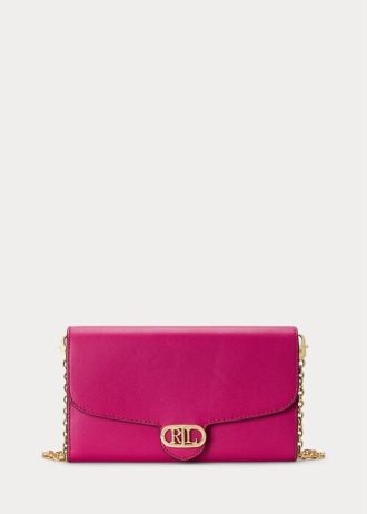 Fuschia Berry Ralph Lauren Skinn Medium Adair Crossbody-vesker for kvinner
