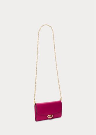 Fuschia Berry Ralph Lauren Skinn Medium Adair Crossbody-vesker for kvinner