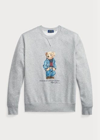 Grå Ralph Lauren Polo Bear Fleece-genser for menn