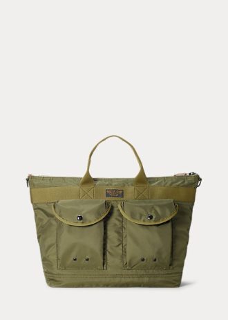 Grønne herre Ralph Lauren Nylon Canvas Utility Messenger Bags