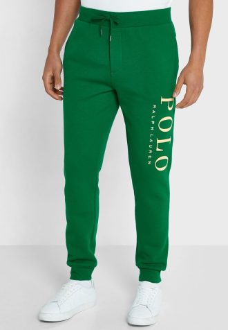 Grønne joggebukser med Ralph Lauren-logo for menn