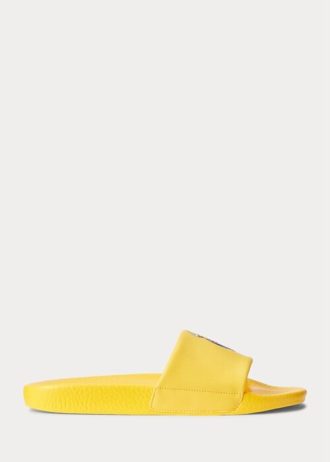 Gule Ralph Lauren Polo Bear-tøfler for menn