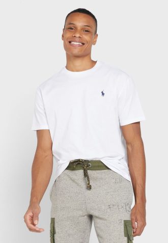 Hvite Ralph Lauren Essential T-skjorter med rund hals for menn