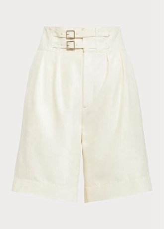 Hvite Ralph Lauren Francine Mulberry Silkeshorts for kvinner