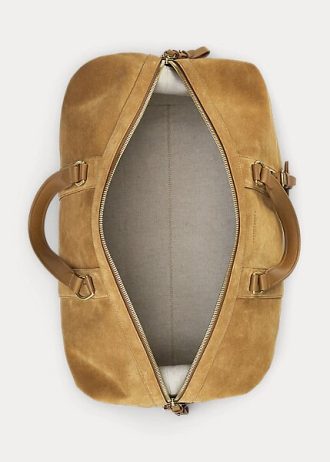 Khaki herre Ralph Lauren Welington kalv-semsket duffelvesker