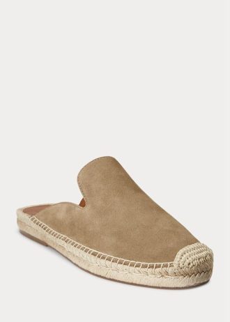 Khaki Ralph Lauren Cevio Suede Mule tøfler for menn