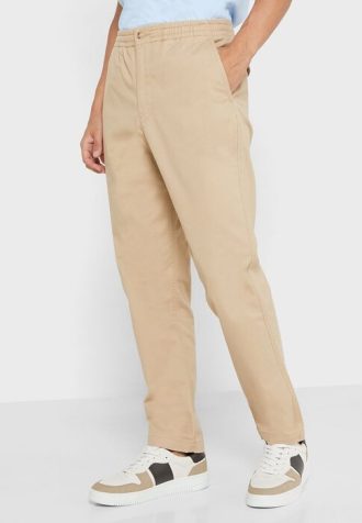 Khaki Ralph Lauren Essential Slim Fit Chinos-bukser for menn