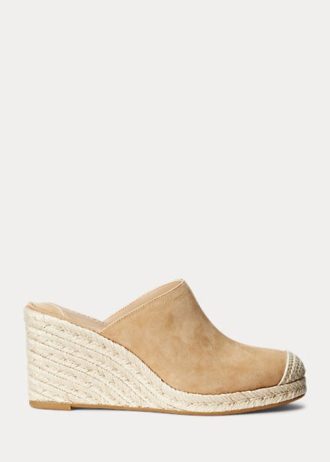Khaki Ralph Lauren Pennie Suede Espadrille for kvinner