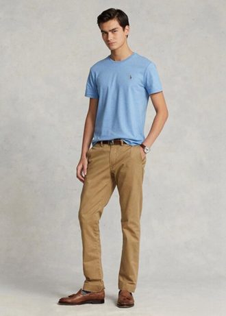 Khaki Ralph Lauren Stretch Slim Fit Chino-bukser for menn
