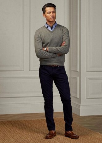 Marineblå Ralph Lauren Slim Fit Stretch-jeans for menn