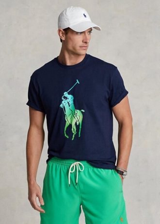 Marineblå Ralph Lauren T-skjorter for store ponnier med klassisk passform
