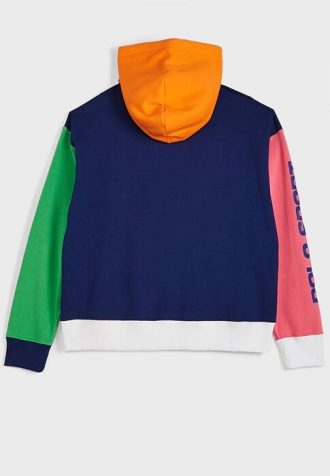 Multicolor kvinners Ralph Lauren Color Block Pocket Detail hettegenser