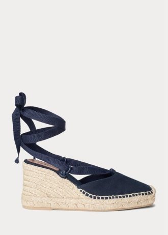 Navy Ralph Lauren Canvas Wedge Espadrille for kvinner