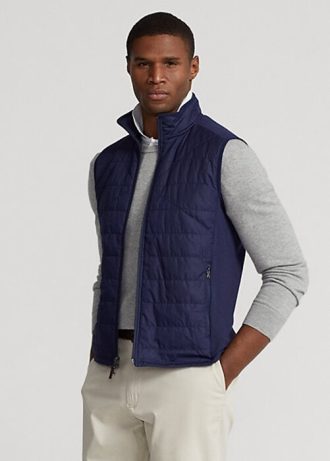 Navy Ralph Lauren Hybrid Mockneck Vest for menn