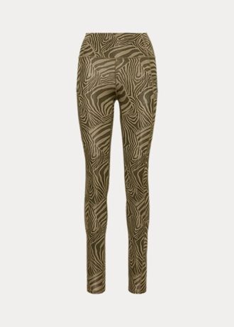 Oliven Ralph Lauren Zebra-Print Stretch Jersey Leggings for kvinner