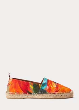 Oransje Ralph Lauren Bowsworth Floral Linen Espadrille for menn