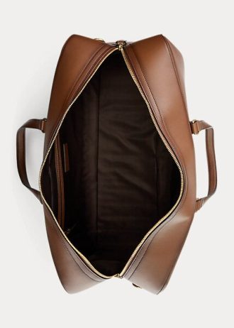 Sjokolade herre Ralph Lauren vattert polert kalveskinn vesker